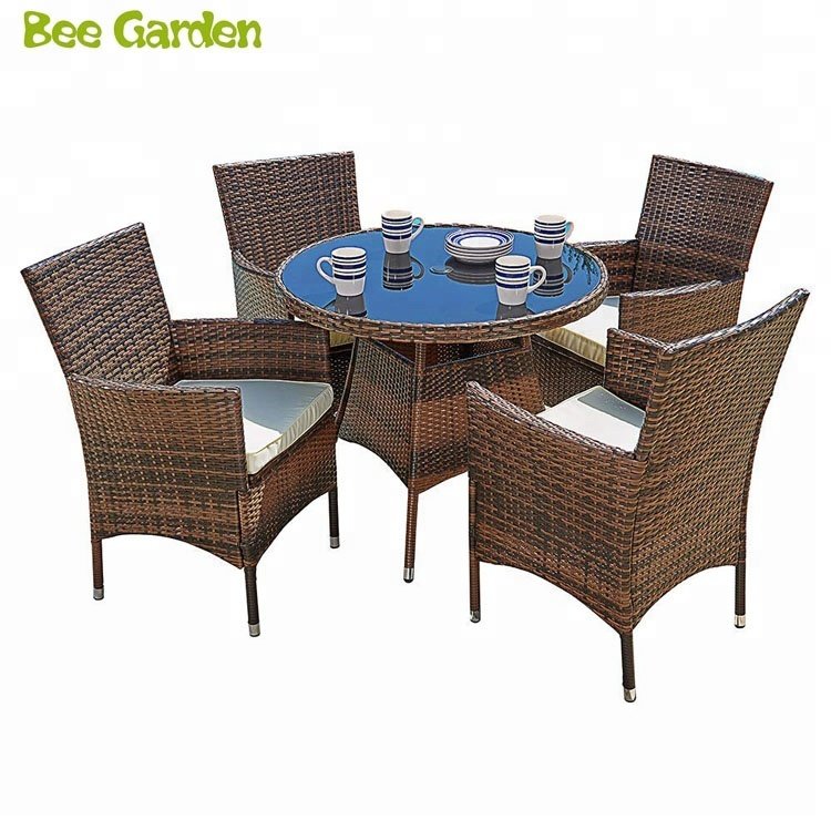 Outdoor Furniture All Weather Square Wicker Dining Table and Chairs,dining Table Set Contemporary Garden Set Sonoma Lounge Set