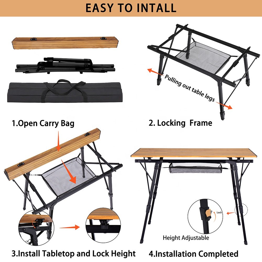 YILU Hiking Camping Trip Table Camp Folding Outdoor Barbecue Table With Storage Bag Picnic Table Barbecue Grill
