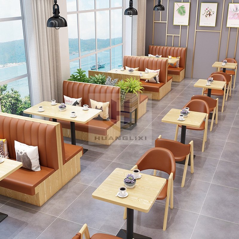 Modern Restaurant Set Factory Price Booth Seating & Dining Table Bar Carton Bench-for Dining Establishments
