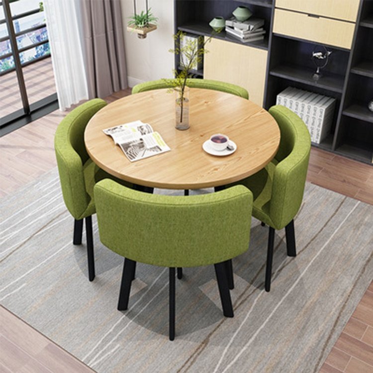 Cafe furniture small space epoxy carved wedding antique luxury dinning table set 4 chairs