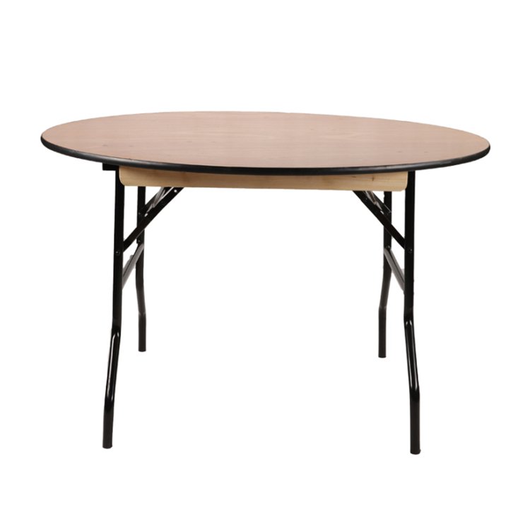 New Arrival 60 Inch 5ft Hotel Wooden Folding Round Banquet Dining Table For Event