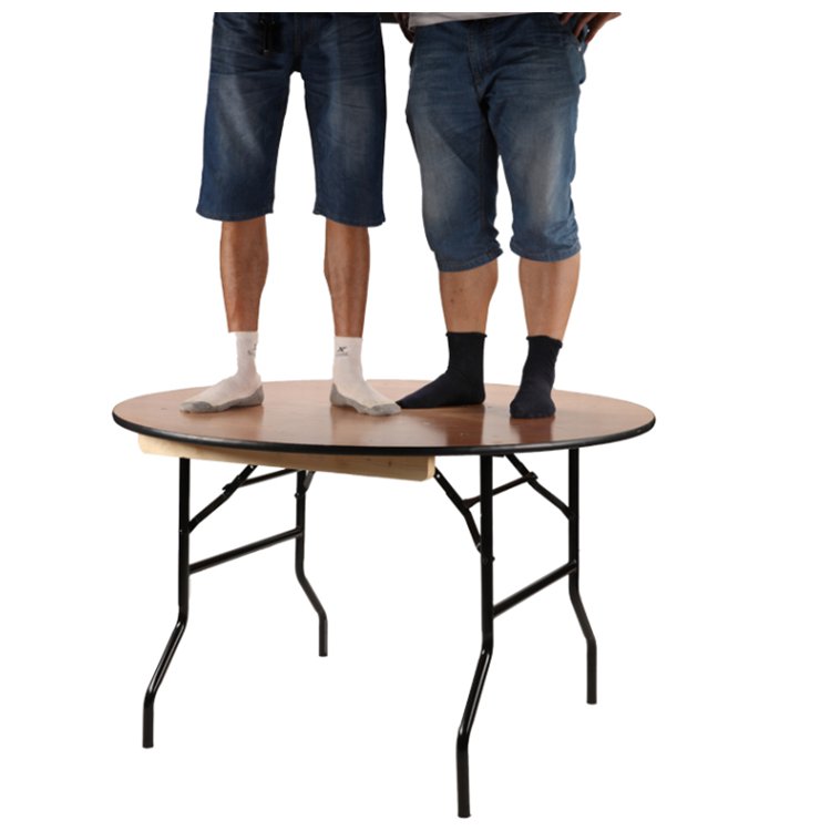 New Arrival 60 Inch 5ft Hotel Wooden Folding Round Banquet Dining Table For Event