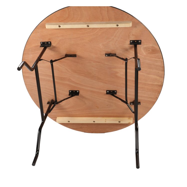 New Arrival 60 Inch 5ft Hotel Wooden Folding Round Banquet Dining Table For Event