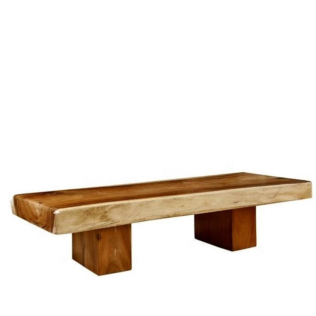 Modern Dining Table Solid Suar Wood Slab Coffee Tables and Garden Living Room Furniture Easy Assembly Outdoor Furniture Elegant