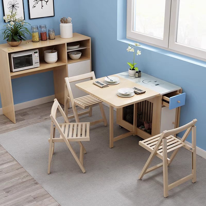 Hight quality folding dining table small household multifunctional simple small Nordic modern scalable and space saving table