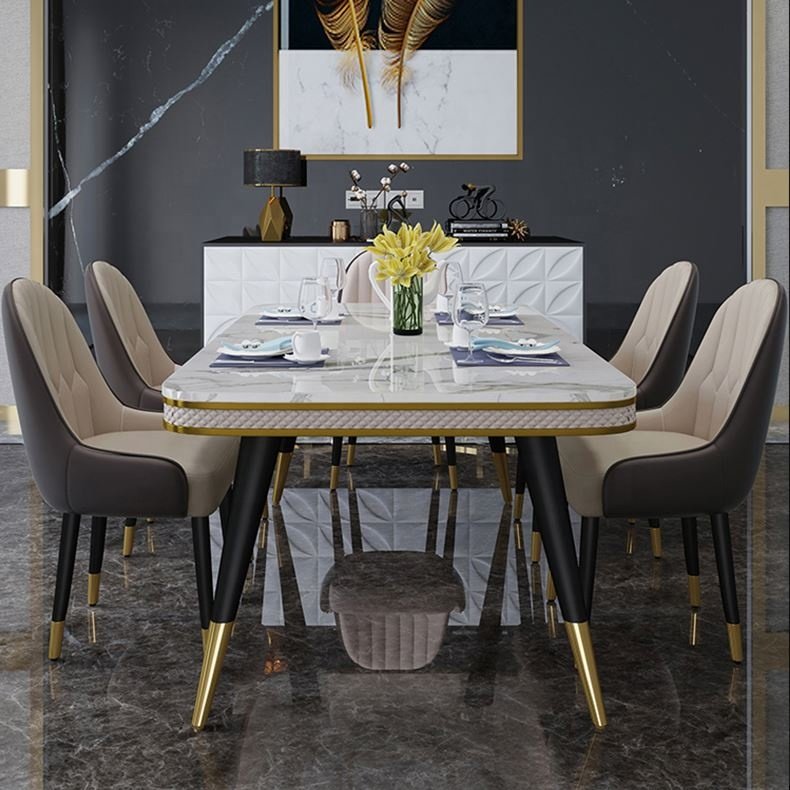 2024 New Product Best-selling Modern Luxury Marble Dining Table Sets Luxury Designs Dining Room Furniture And 6 Chairs