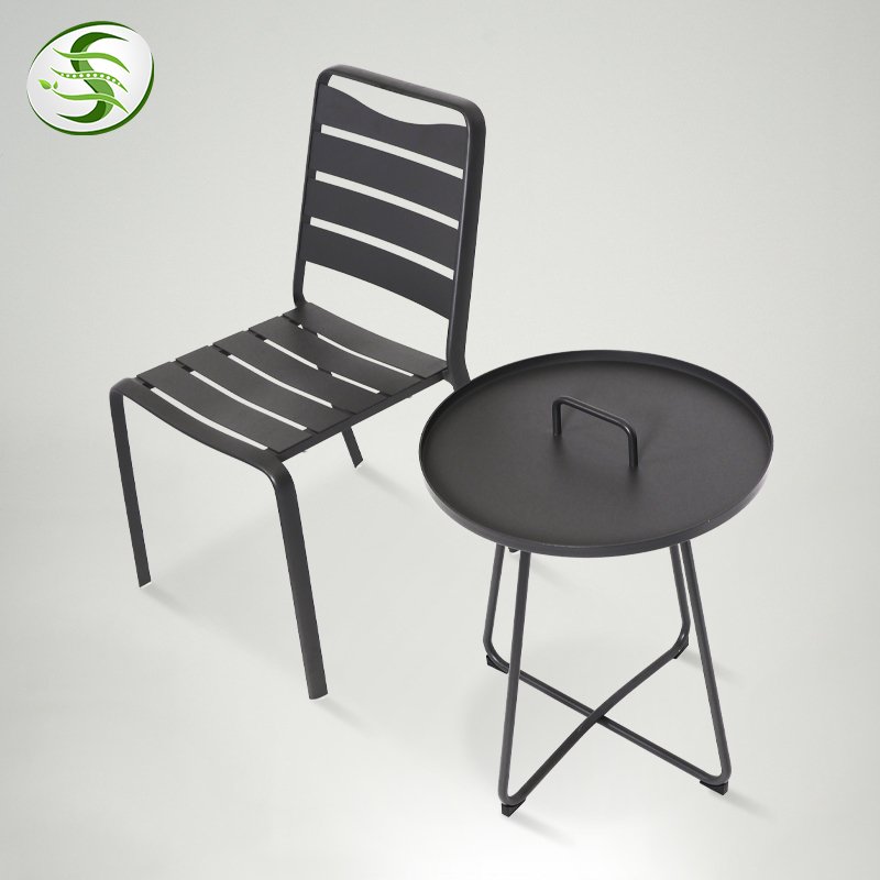 Fulin Chinese Modern Outdoor Patio Furniture Garden Aluminum 6 Seats Dining Table and Chairs Set