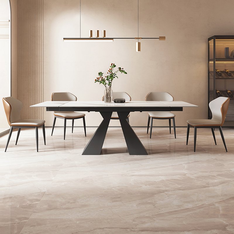 Guangdong Furniture Factory Extendable Dining Table Modern Luxury Stone Dinning Tables For 6 8 Chairs Set Recycled Pine