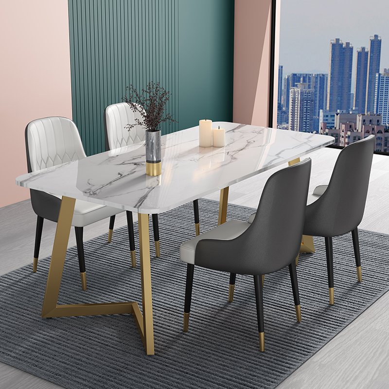 Factory Wholesale High Quality Dining Table Metal Furniture Marble Indoor Home Dining Table