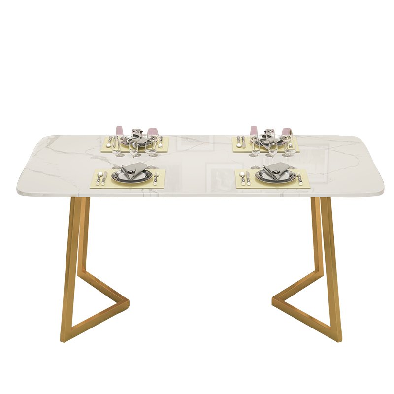 Factory Wholesale High Quality Dining Table Metal Furniture Marble Indoor Home Dining Table