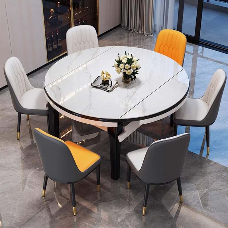 Modern Home Furniture Dinning table Set 6 Seater Round Marble Dining Table For Restaurant