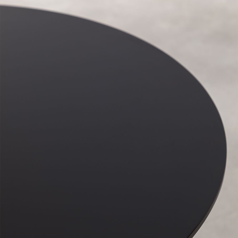 Hot Selling MDF Top Rectangle Dining RoomTable and Chair Solid Wood Legs Black Round Wooden Dining Table 6 chairs