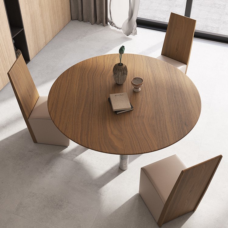 round dinning table set luxury natural marble 4 legs wooden top dining table set 4 seater 60 inch round tables
