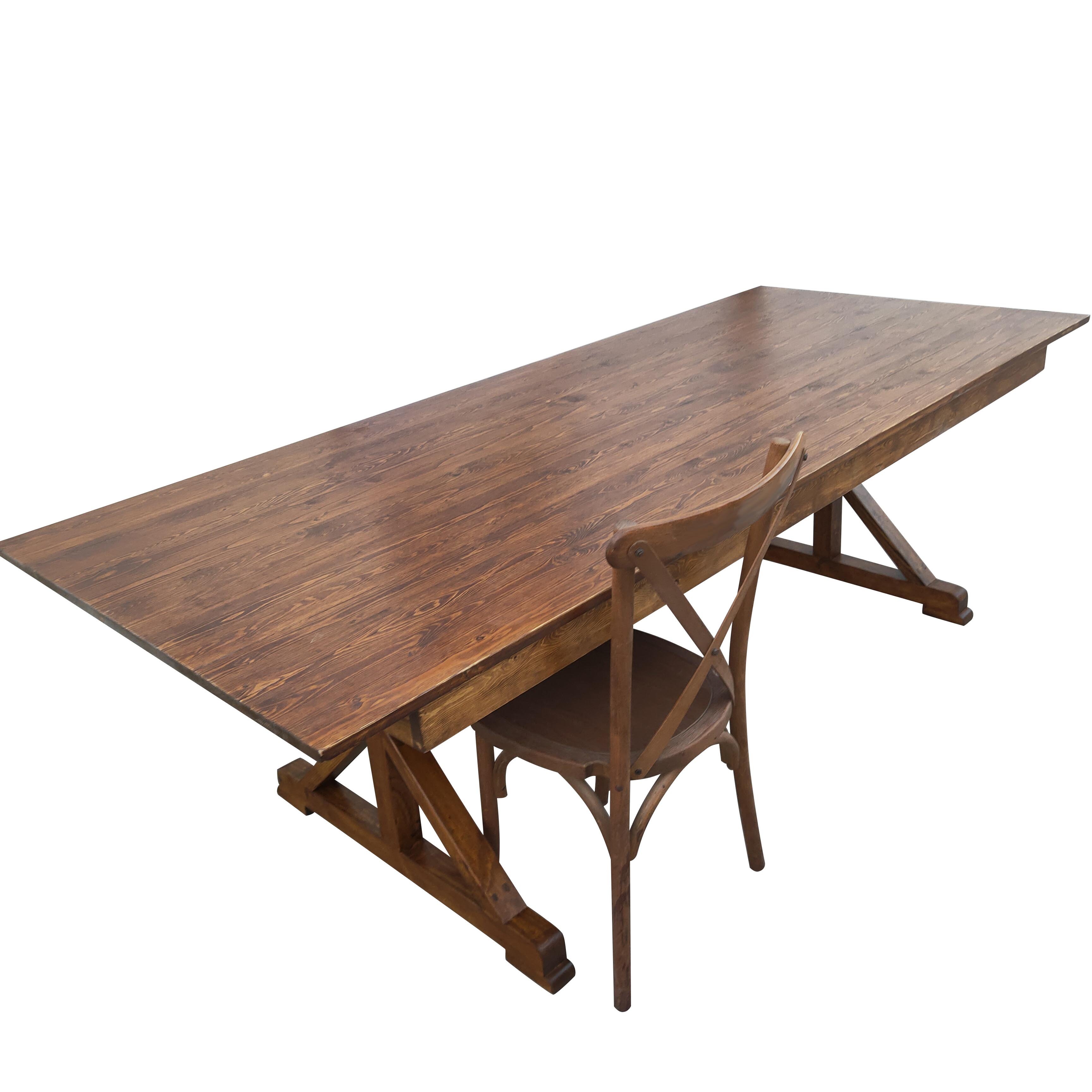 Wooden Wedding Dining Table with Matched Cross Back Chairs Dining sets