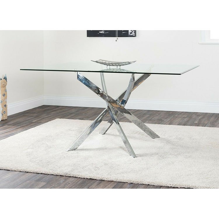 chinese tianjin style exotic simple minimalist glass acrylic plexiglass dining table set for family