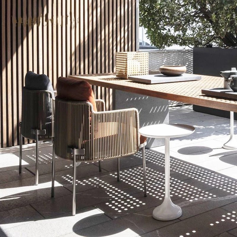 Luxury teak garden oak furniture sets outdoor teak dining table with aluminum chair set