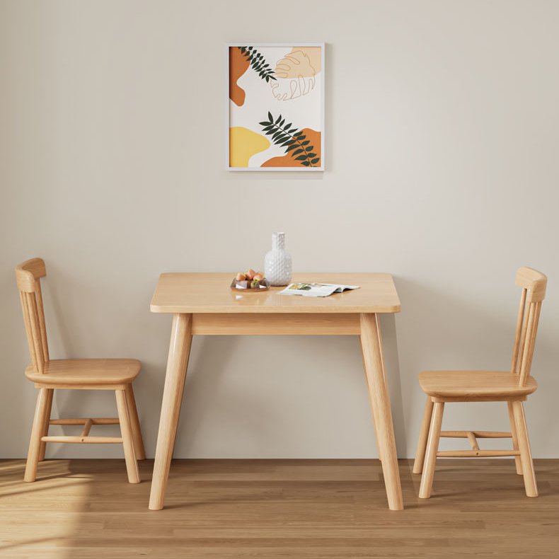 High Quality Modern Nature Color Solid Wooden Bistro Dinning Sets Wood Dining Tables Chairs Windsor