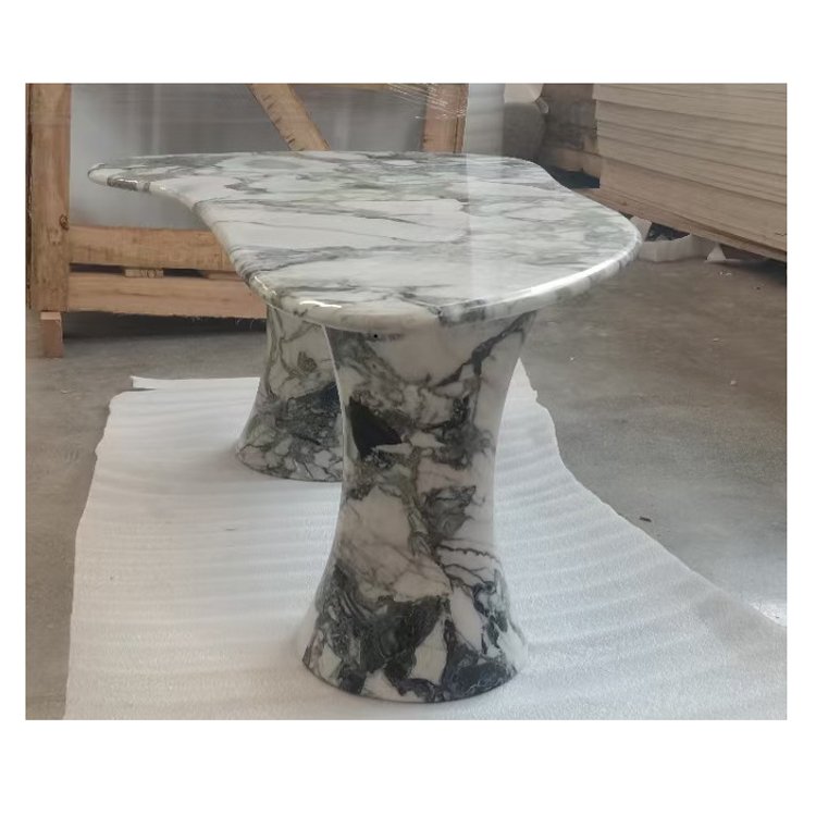 SHIHUI Customized Irregular Cold Emerald Green Luxury Marble Modern Dining Coffee Table for House Living Room