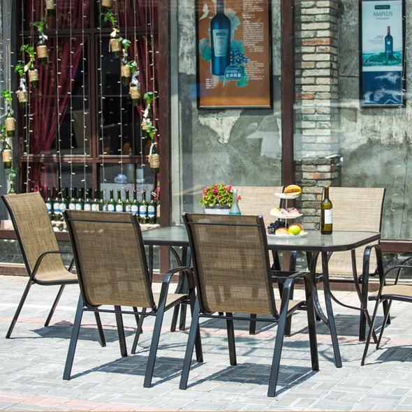 Hot on Amazon Courtyard Table and Chairs Sets Outdoor Balcony Set Patio Set Outdoor Furniture Metal Iron Dining Tables
