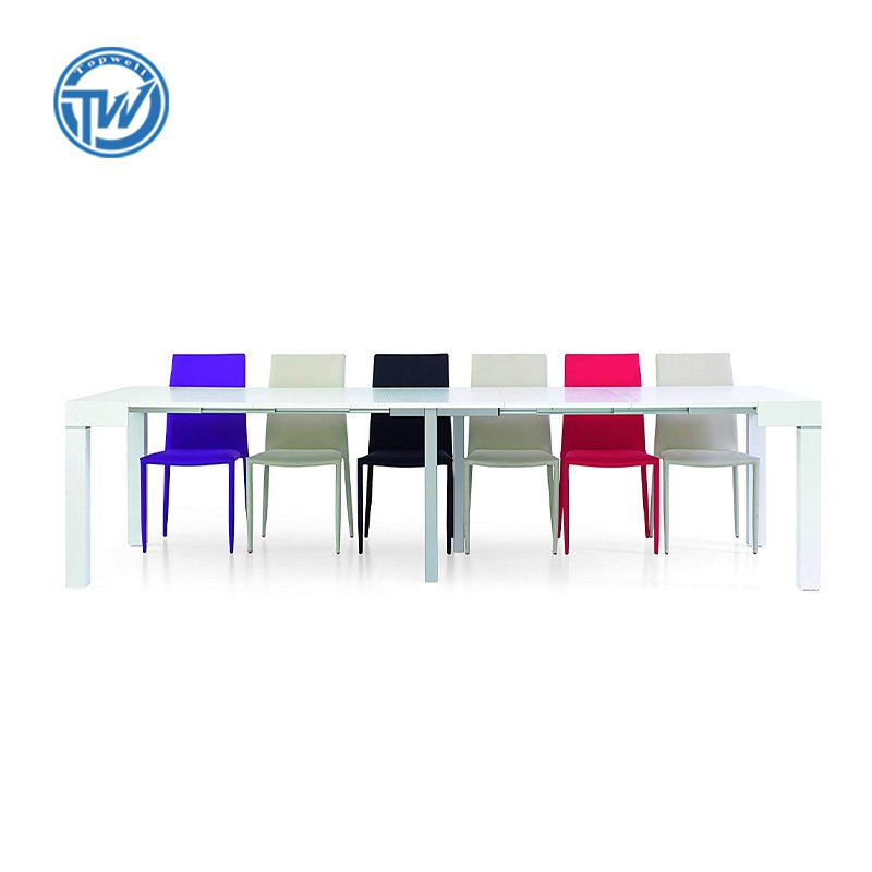 DT-2342 Topwell hot sale modern white high gloss mdf wedding dining table