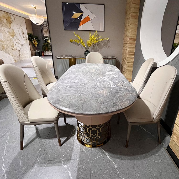 Marble Diner Tables Set Durable Elegant Popular Dining Room Furniture Dine Set Complete Dinning Room Furniture