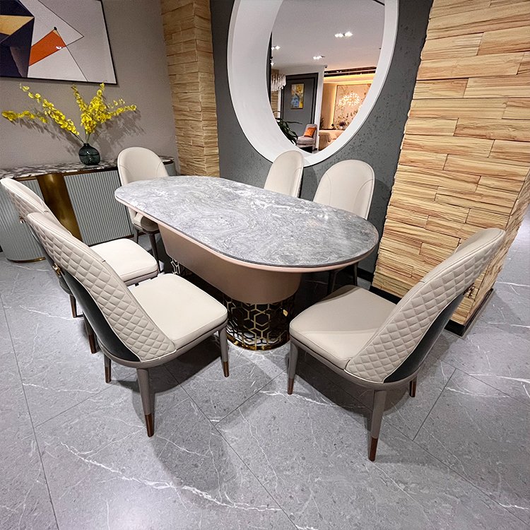 Marble Diner Tables Set Durable Elegant Popular Dining Room Furniture Dine Set Complete Dinning Room Furniture