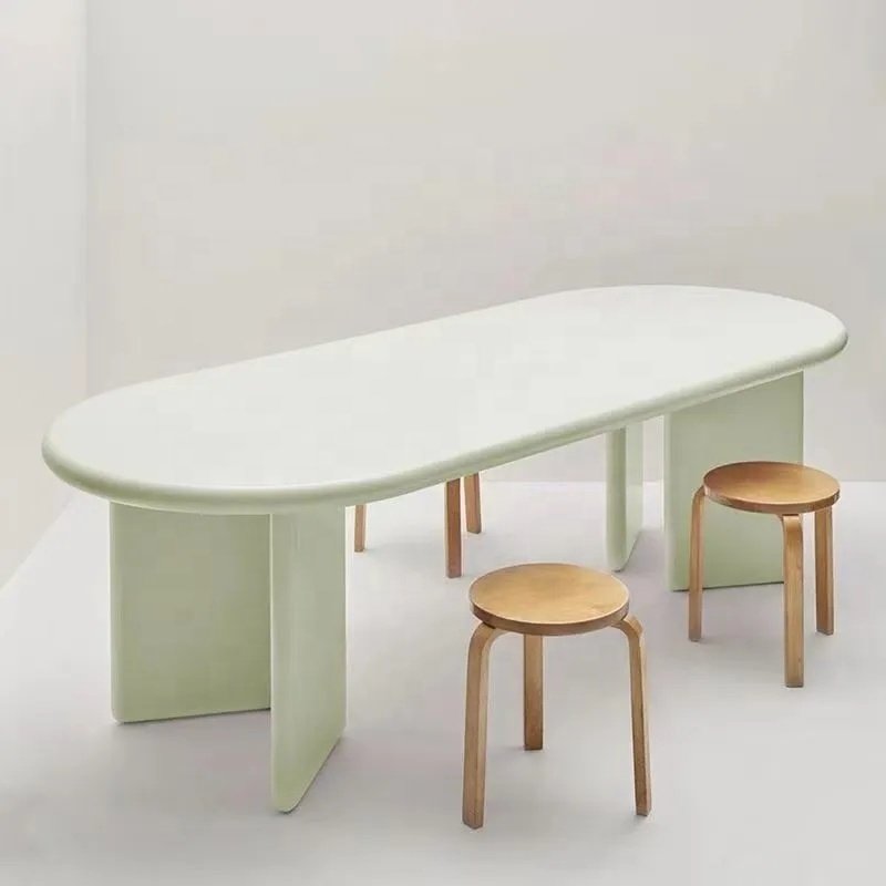Nordic dining room furniture solid wood personality table oval family dining table