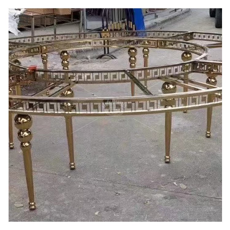 Low Price Wholesale Stainless Steel Dining Table Half Moon Stainless Steel Wedding Table