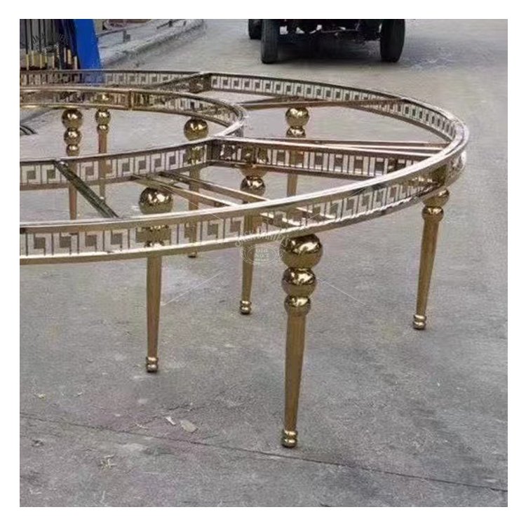 Low Price Wholesale Stainless Steel Dining Table Half Moon Stainless Steel Wedding Table