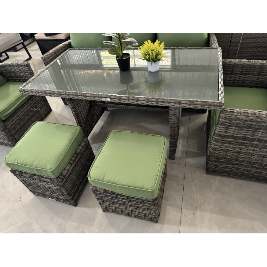 Factory direct sales of round dining table and chairs set special price waterproof and sunproof combination sofa