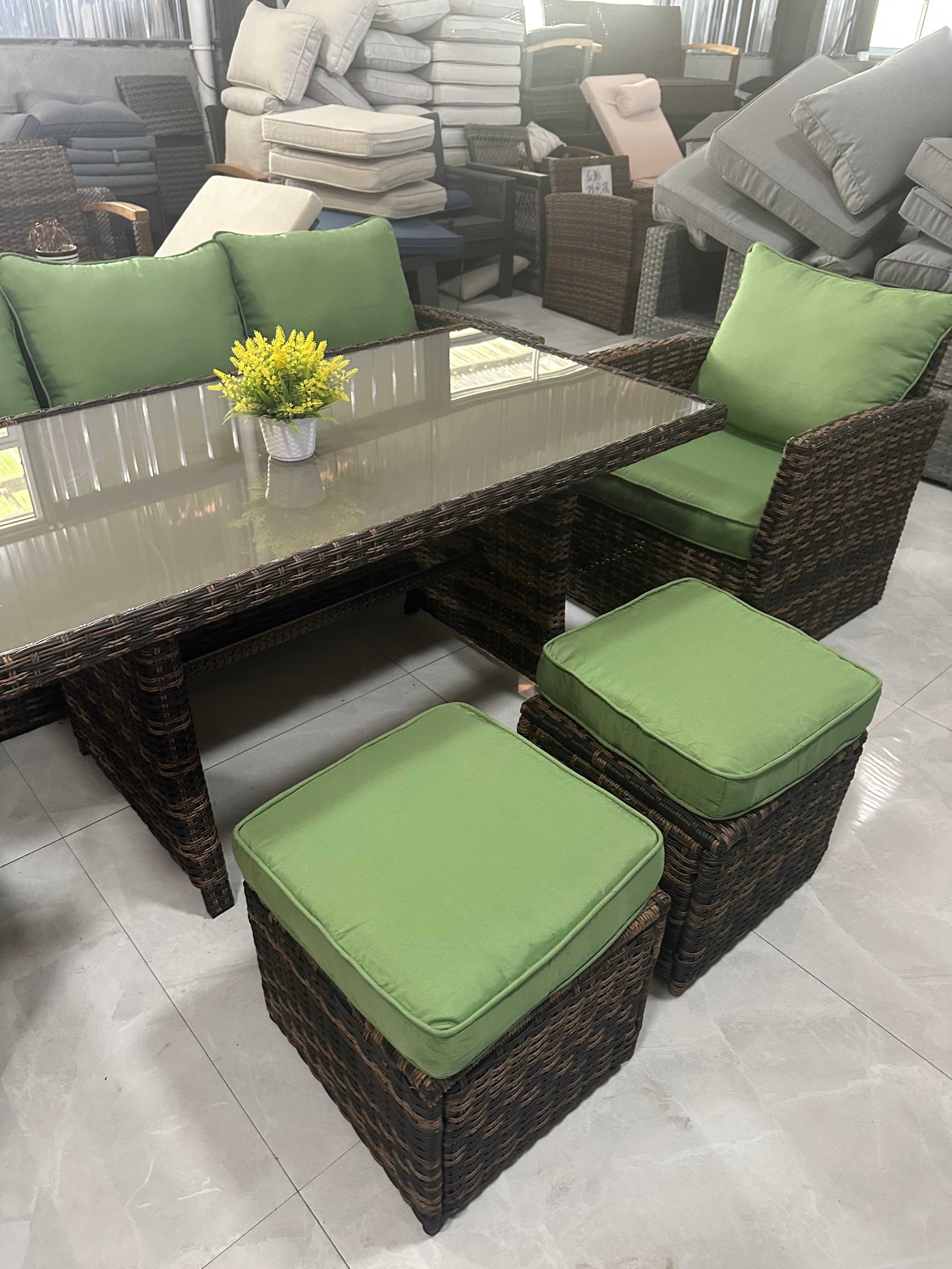 Factory direct sales of round dining table and chairs set special price waterproof and sunproof combination sofa