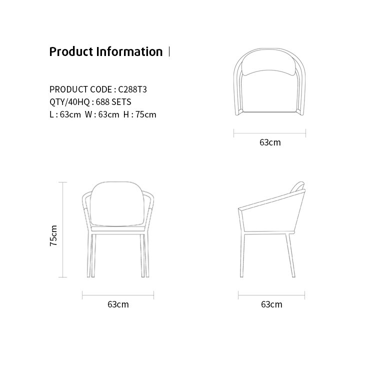 Artie Luxury Rattan Patio Furniture Garden Dining Table Set 4-6 people Restaurant Furniture Outdoor Dining Set