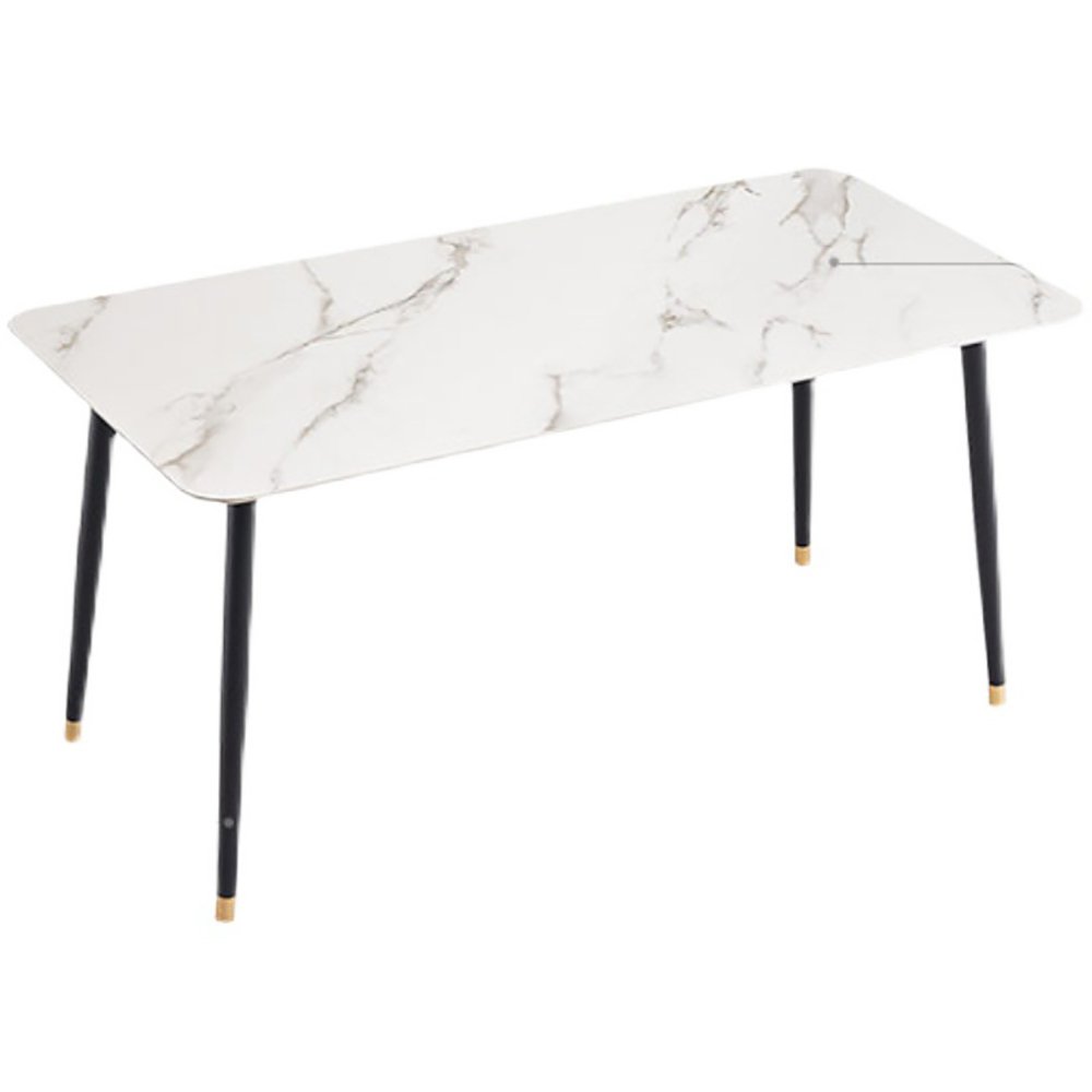 China supplies Wholesale dining room furniture Natural White marble dining table Gold base luxury modern dining room table set