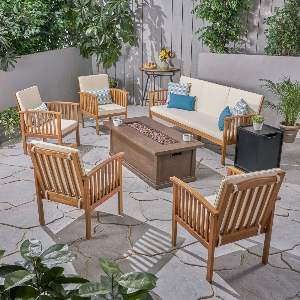 Wholesale Hotel Outdoor Wood Furniture Waterproof Villa Solid Teak Wood Outdoor Garden Sofa Sets