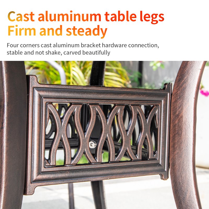 Wholesale Outdoor Dining Table and Chair Set Garden Furniture Big Restaurant Table Cast Aluminium patio dining Dining Table set