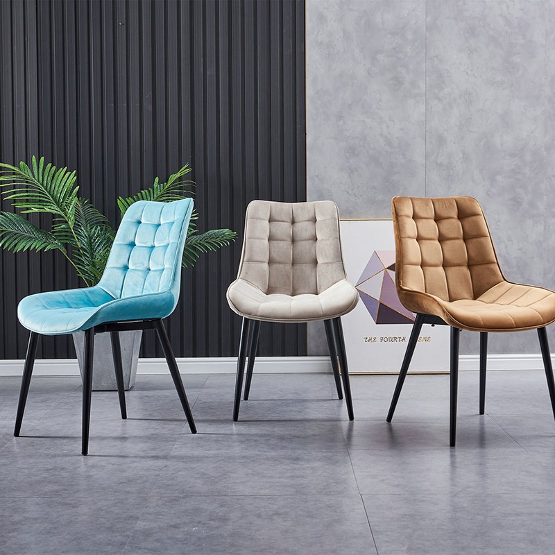 Dinning chair restaurant modern luxury nordic green blue grey upholstered velvet fabric dining chairs for dining room table