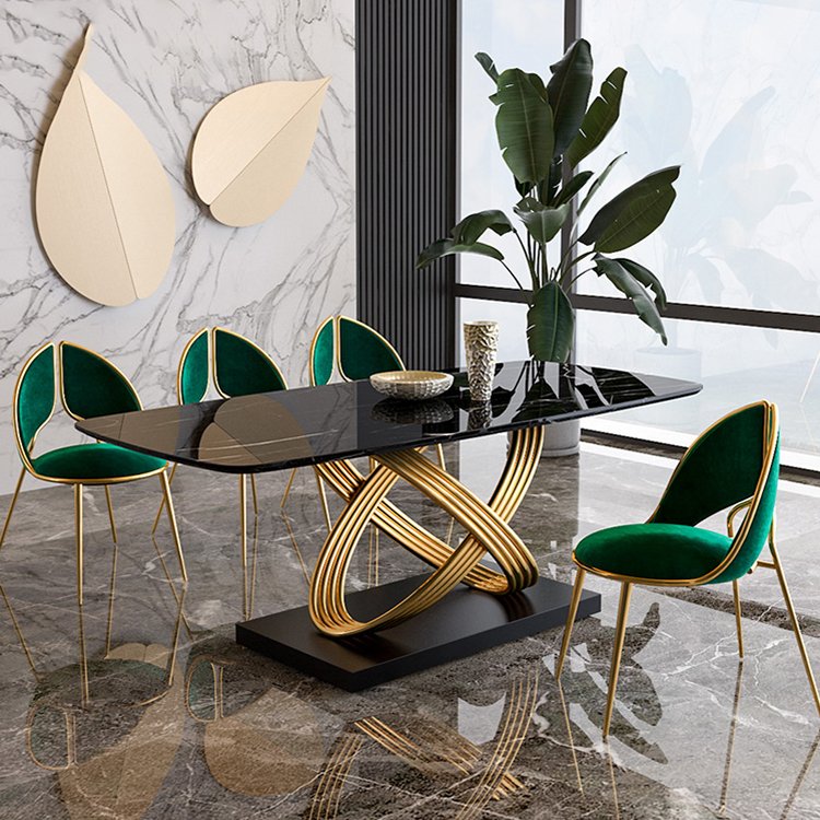 631 high quality luxury dining room furniture modern marble dining tables set Contemporary home furniture