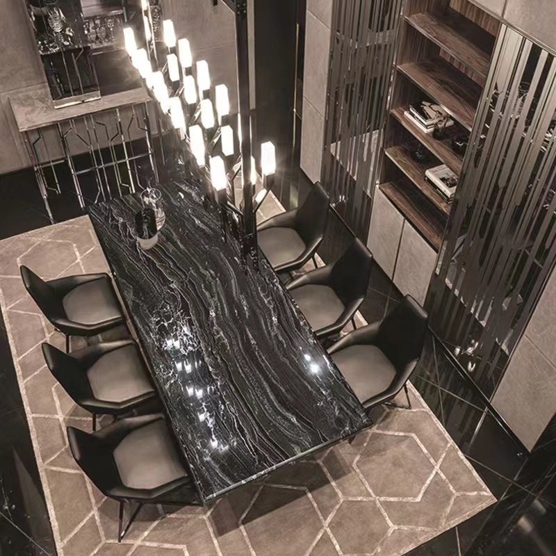 Spanish Style Furniture Marble Luxury Dining Table Set 6 Chairs Table A Manger 6 Chaises Juego De Mesa De Comedor