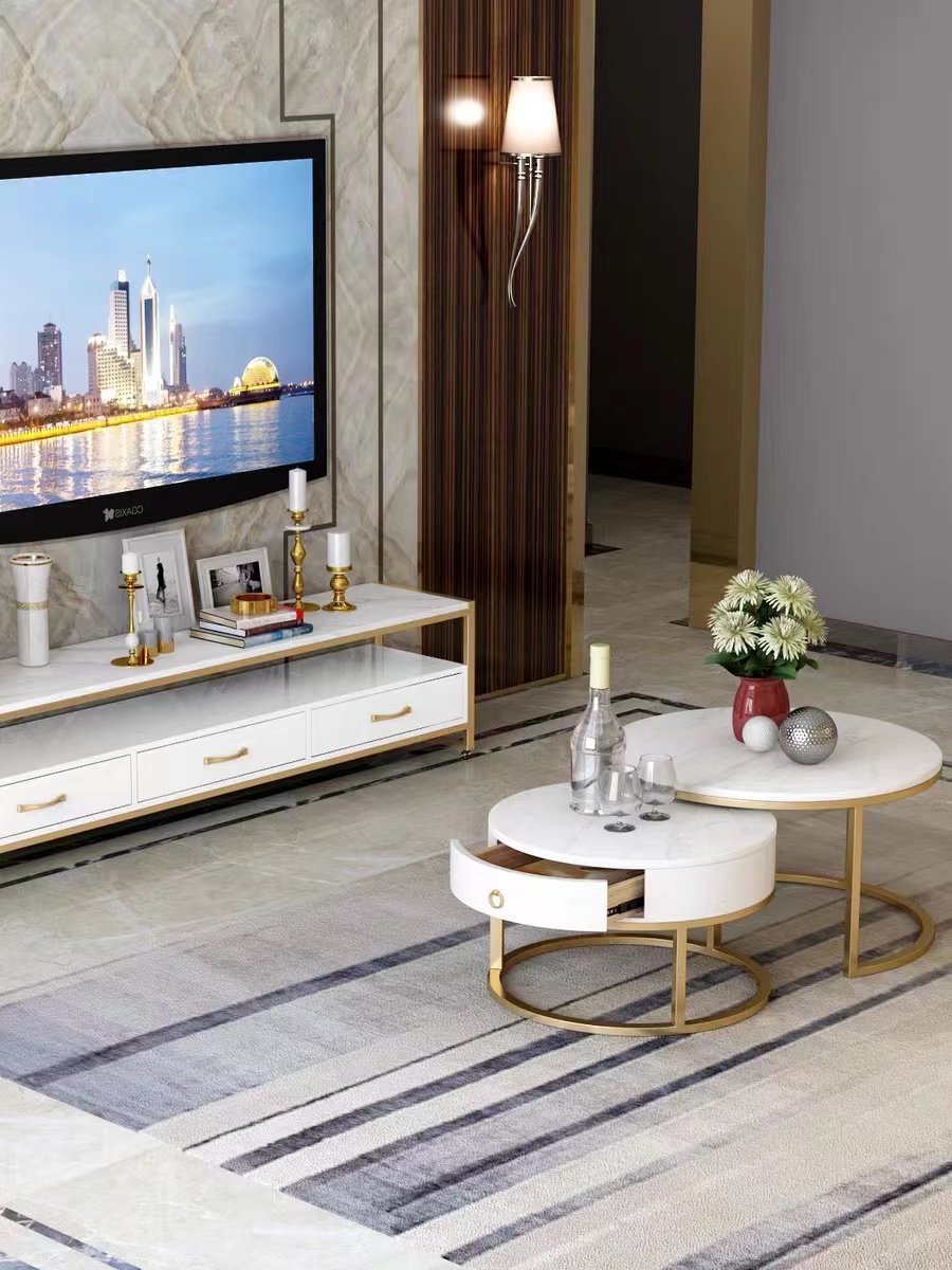 Leg Dining Table Dining Tables Sets Stainless Steel Marble Stone Top Metal with Chairs Diningroomsets Modern Luxury Business Gua