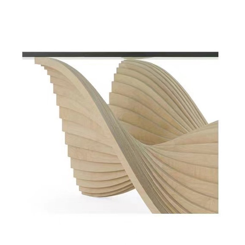 Home Furniture Dining Table Solid Natural Stone Dining Table with Glass Table Top
