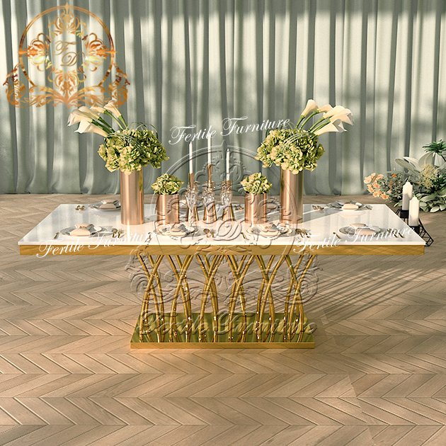 Italian High End Dining Room Furniture Stainless Steel Dinning Table Sets Luxury 6 Chairs Modern Wedding Table Set