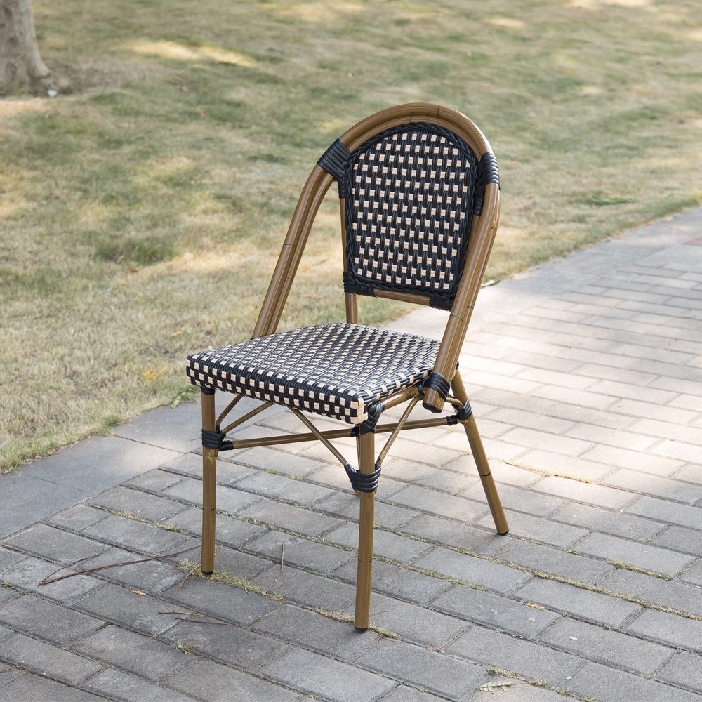 (SP-OC443) Commercial restaurant garden french style rattan outdoor furniture cafe table and chairs
