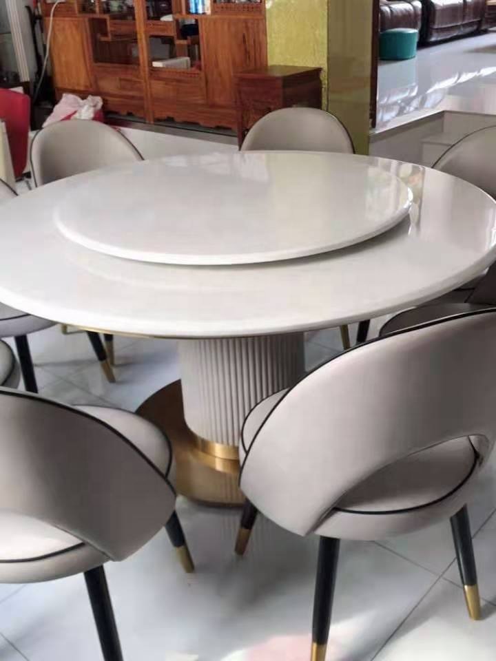 wholesale modern dining table with 6 chair velvet upholstery fabric leather living room accent chairs dining room furniture set