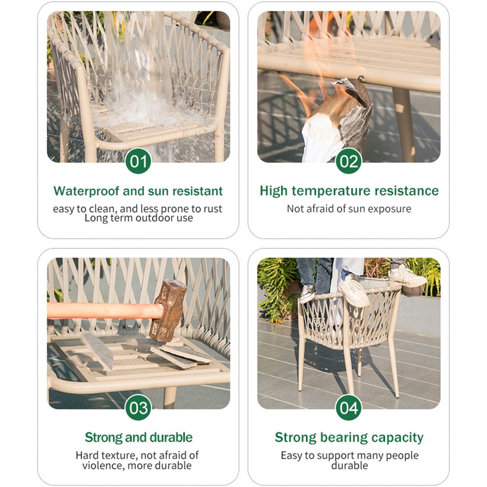 Factory outdoor furniture garden chairs stackable rattan garden chair aluminum dining table and chair
