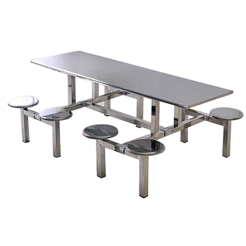 Durable stainless steel fastfood table and chair for school and factory canteen table set