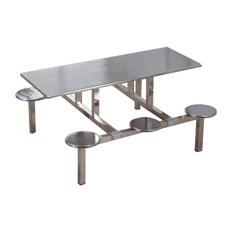 Durable stainless steel fastfood table and chair for school and factory canteen table set