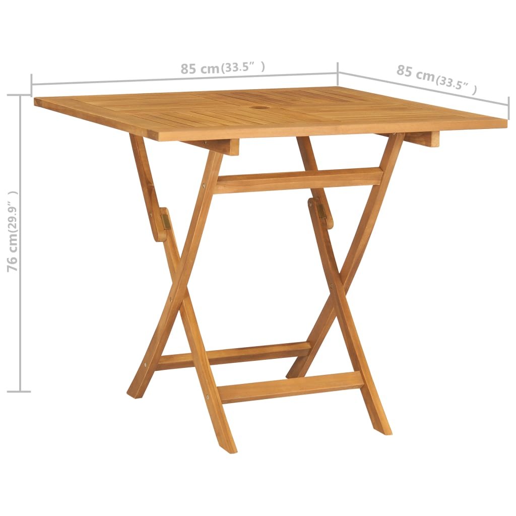 Teak Outdoor Garden Square Dining Set with Folding Chair Good Quality Modern Style Outdoor Dining Table and Chair