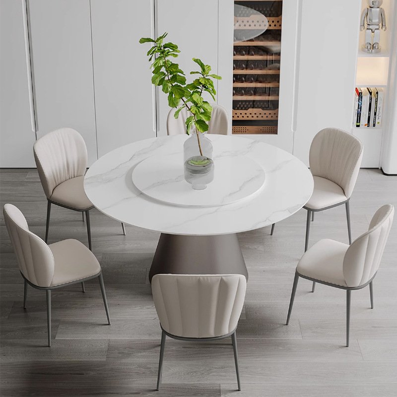 Hotel restaurant furniture metal leg dining table marble set
