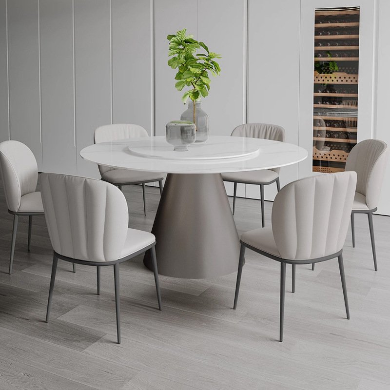 Hotel restaurant furniture metal leg dining table marble set