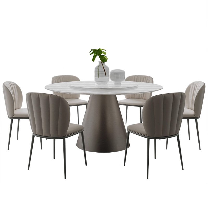 Hotel restaurant furniture metal leg dining table marble set